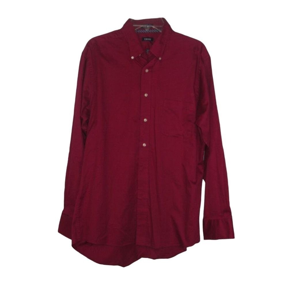 Izod Men's Long Sleeve Button Down Wrinkle Free‎ Dress Shirt Fushia Size 16 1/2